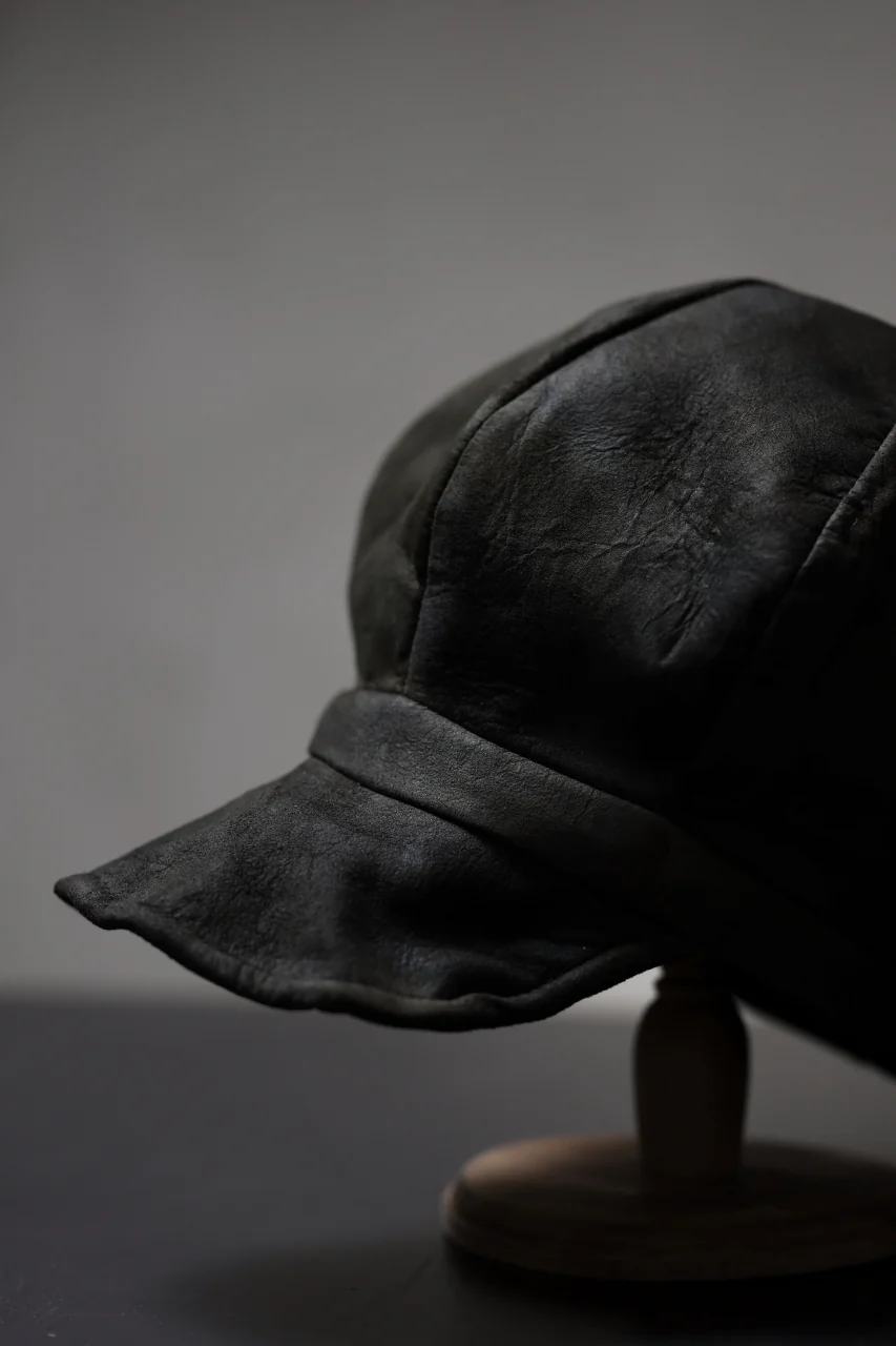 ierib Leather Casquette / Lamb Suede (BLACK) - Image 30