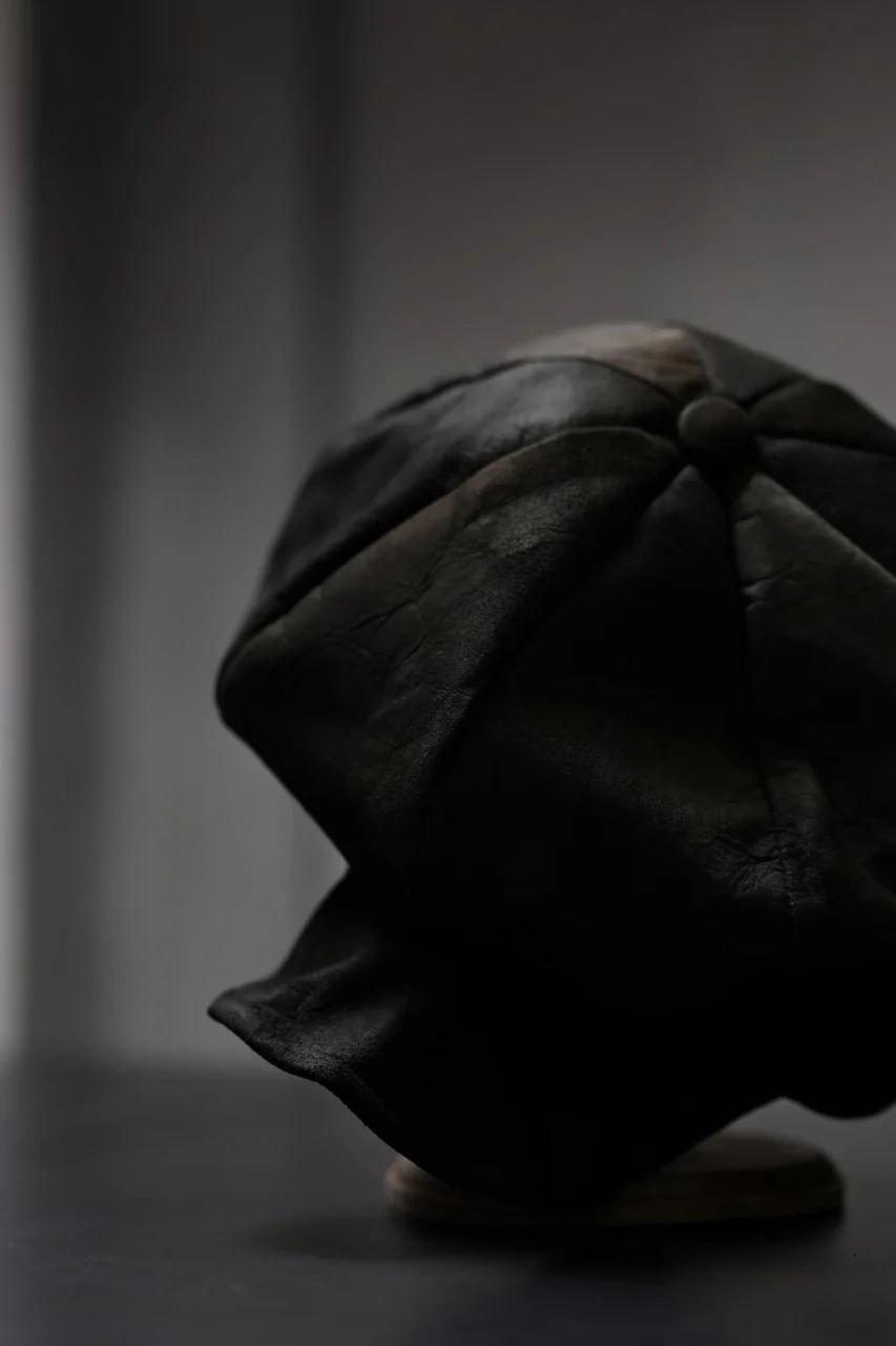ierib Leather Casquette / Lamb Suede (BLACK) - Image 32