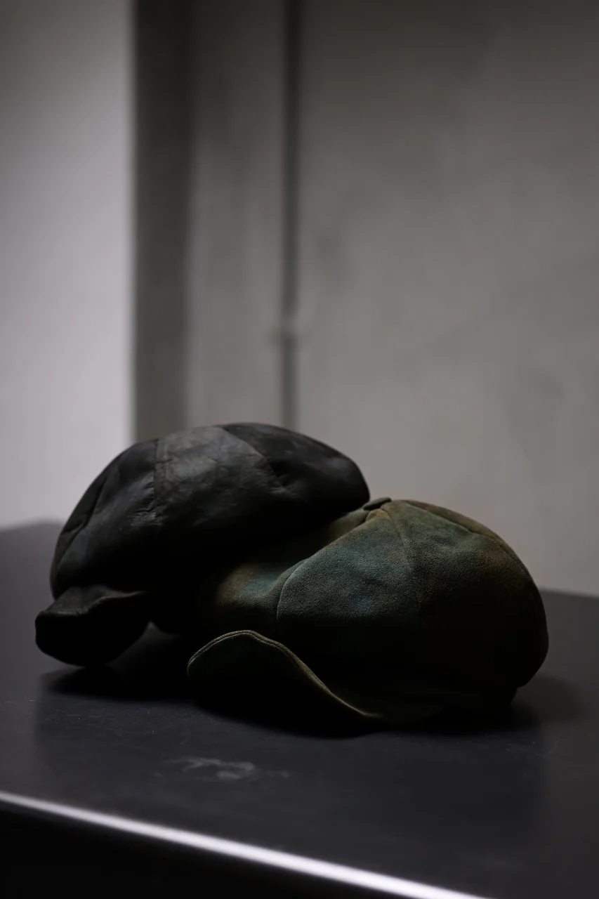 ierib Leather Casquette / Lamb Suede (BLACK) - Image 37