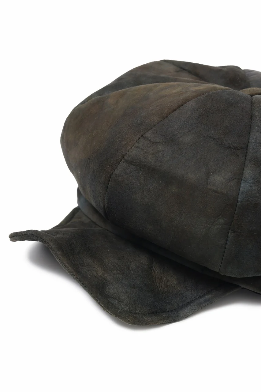 ierib Leather Casquette / Lamb Suede (BLACK) - Image 9
