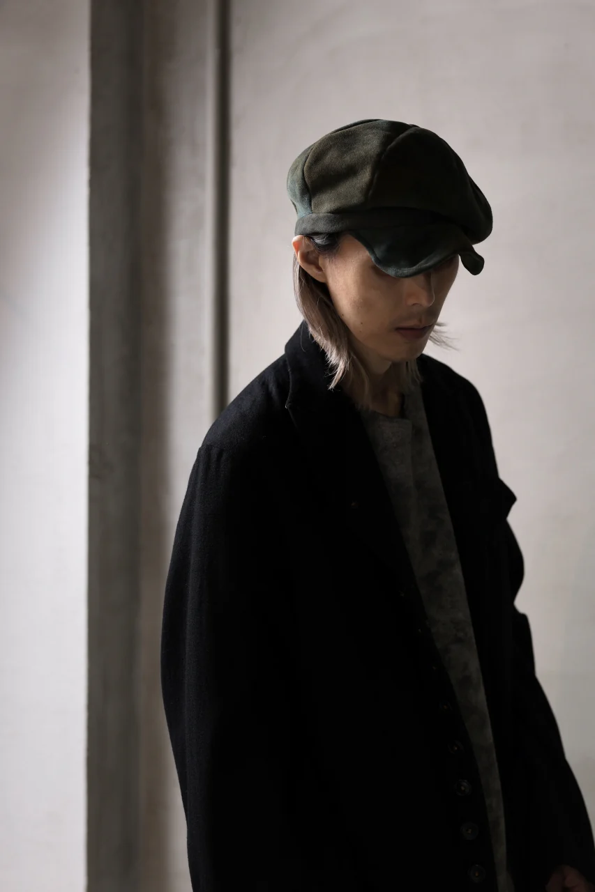 ierib Leather Casquette / Lamb Suede (BLUE GRAY) - Image 12