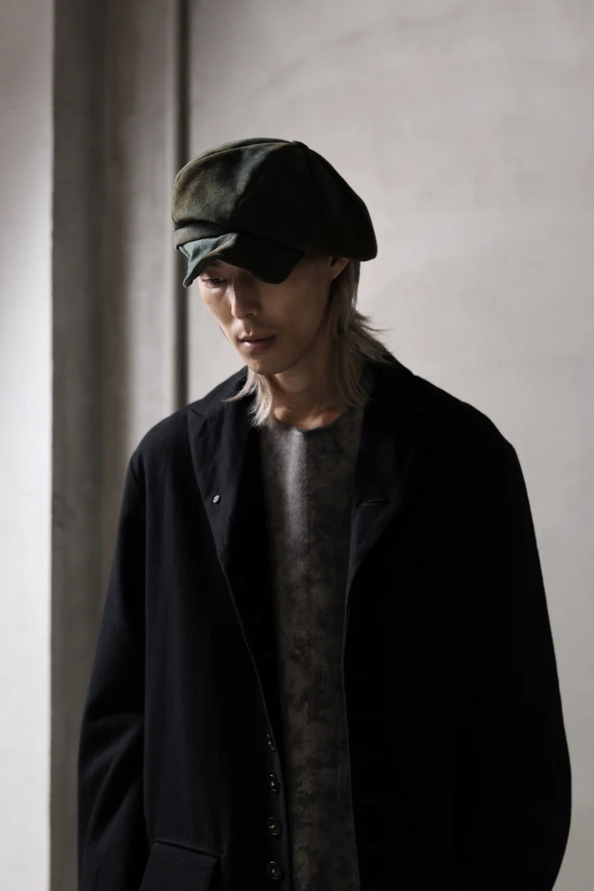 ierib Leather Casquette / Lamb Suede (BLUE GRAY) - Image 13