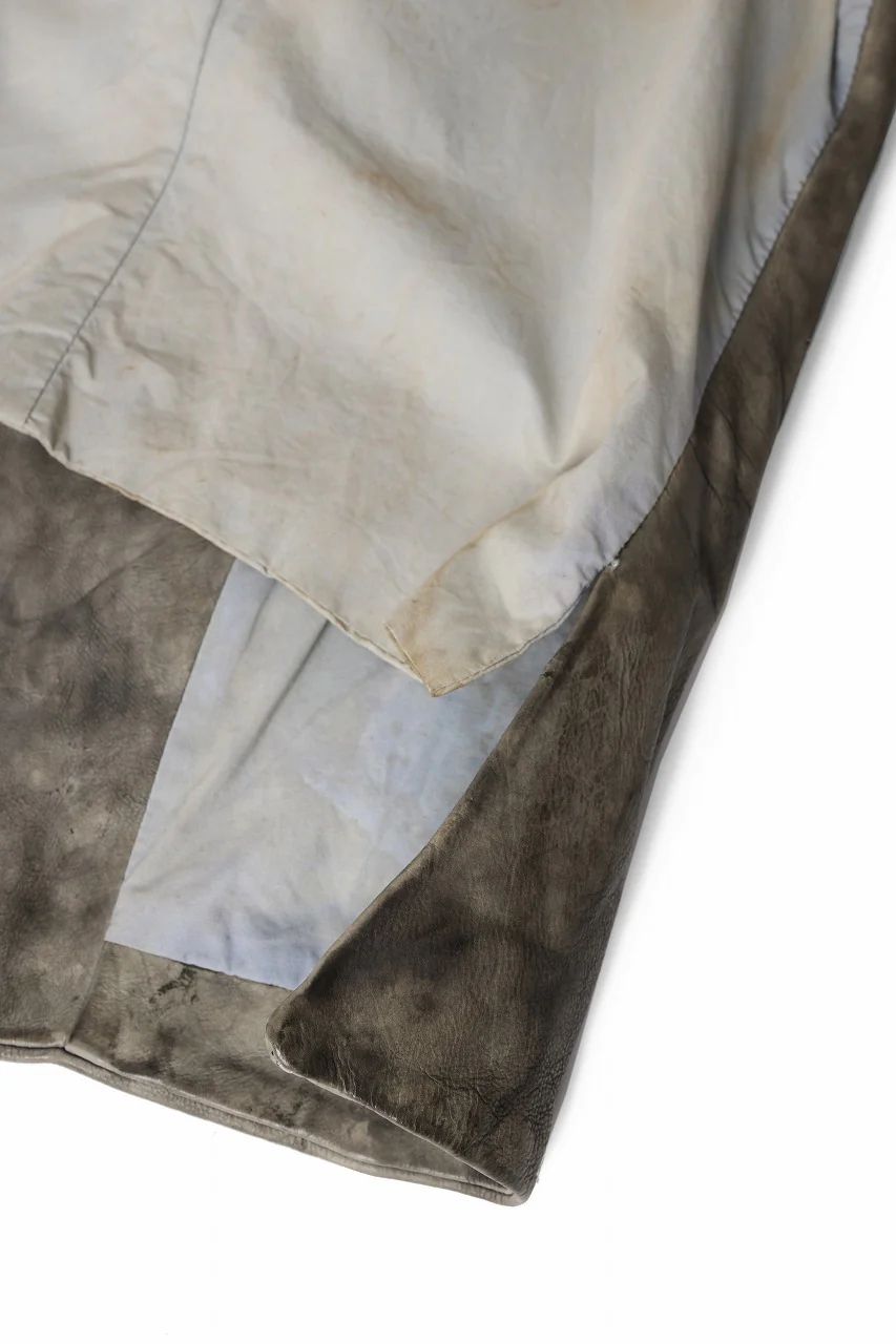 ierib Leather Vest / Hand Dyed Baby Calf (GREY) - Image 11