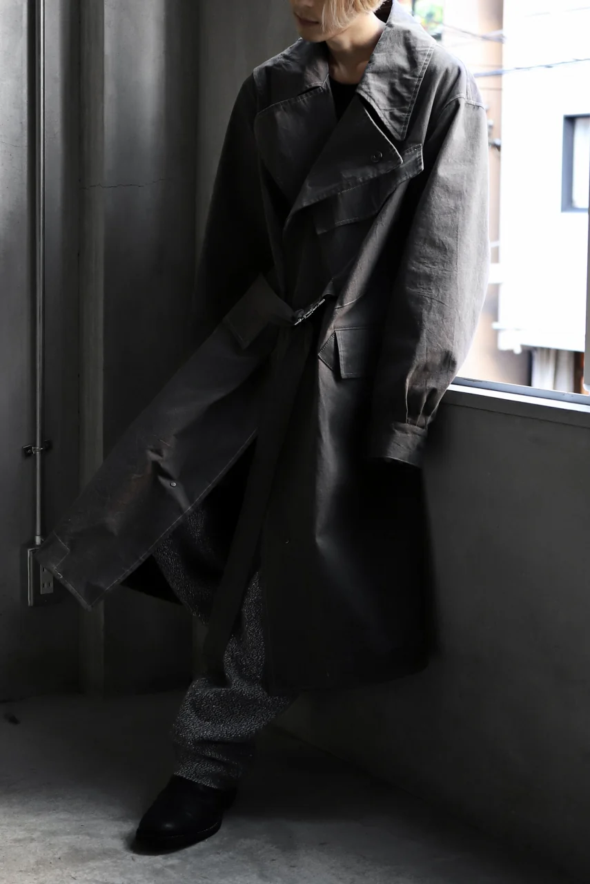 ierib loose fitted trousers / italian nep tweed wool (GREY) - Image 30