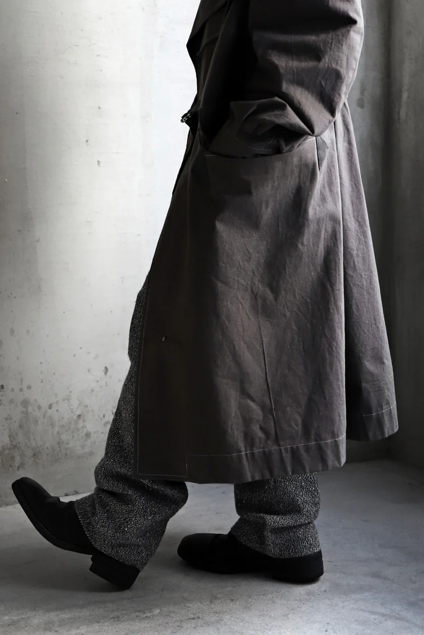 ierib loose fitted trousers / italian nep tweed wool (GREY) - Image 32