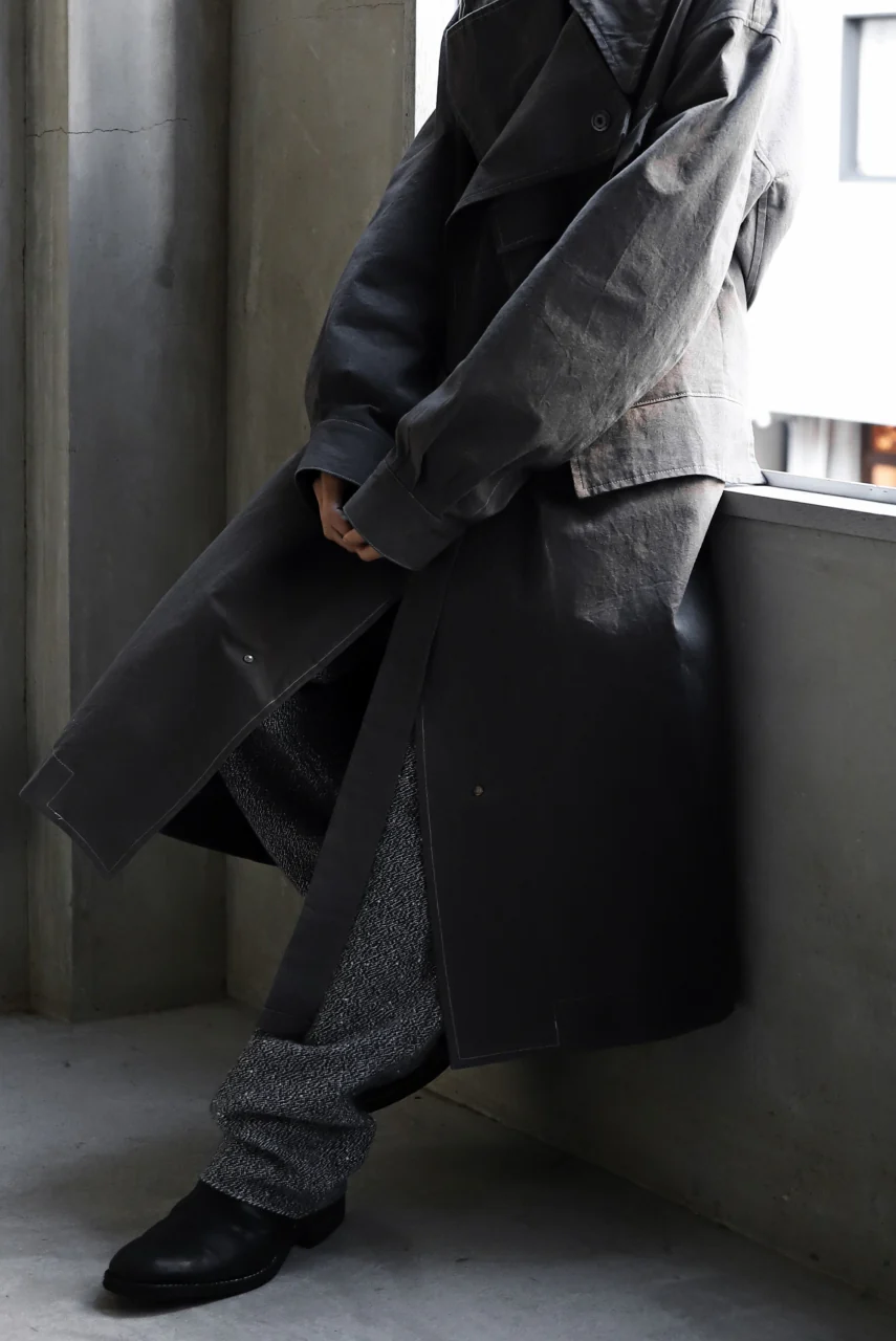 ierib loose fitted trousers / italian nep tweed wool (GREY) - Image 33