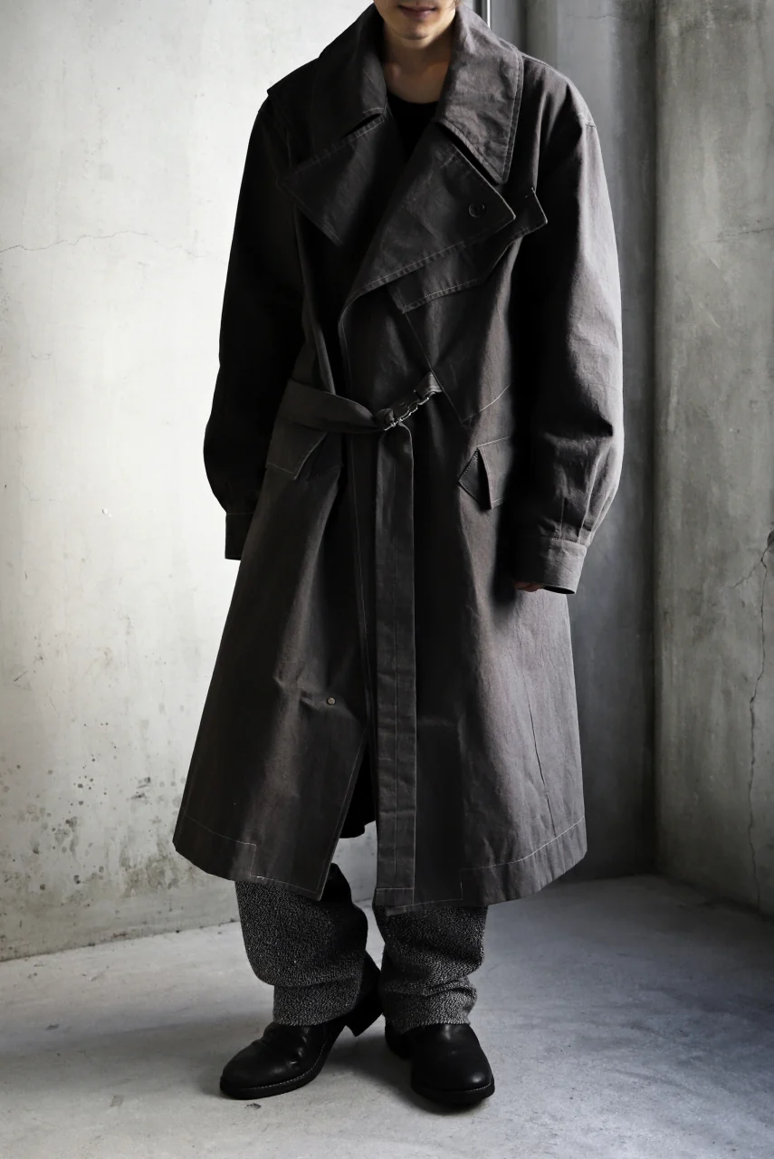 ierib loose fitted trousers / italian nep tweed wool (GREY) - Image 36