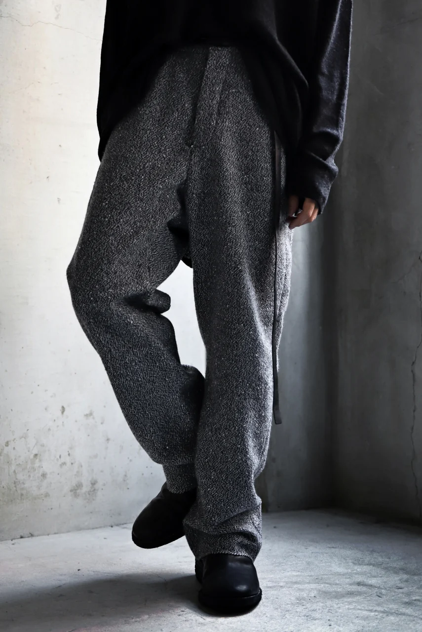 ierib loose fitted trousers / italian nep tweed wool (GREY) - Image 6