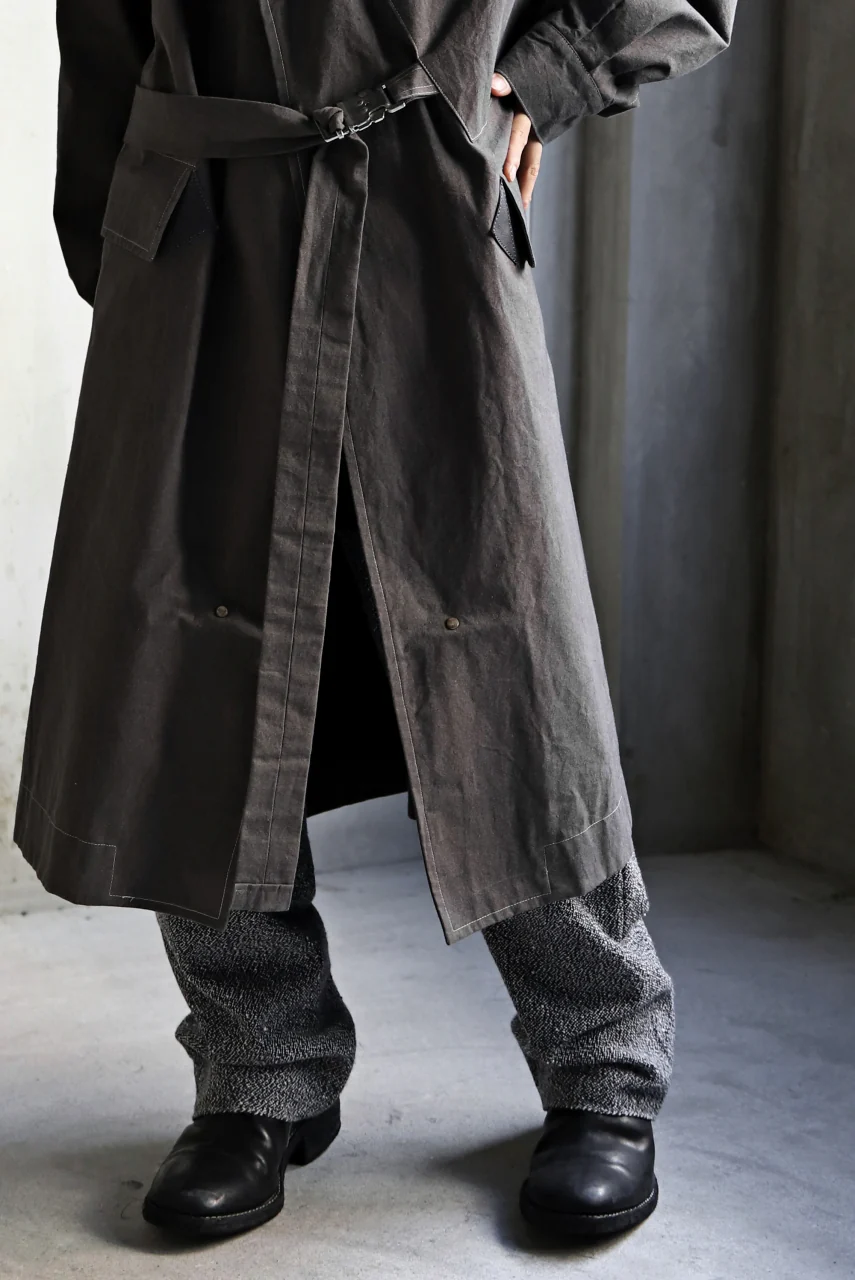 ierib loose fitted trousers / italian nep tweed wool (GREY) - Image 8