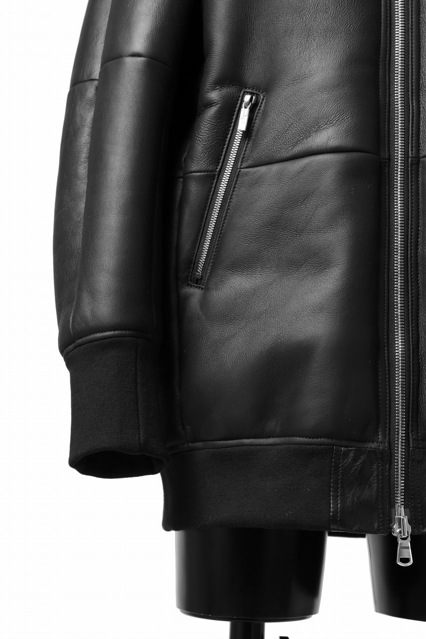 ierib ma-1 bomber jacket / toskana sheep shearling mooton (BLACK x ORANGE) - Image 13