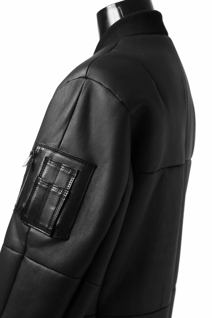 ierib ma-1 bomber jacket / toskana sheep shearling mooton (BLACK x ORANGE) - Image 20