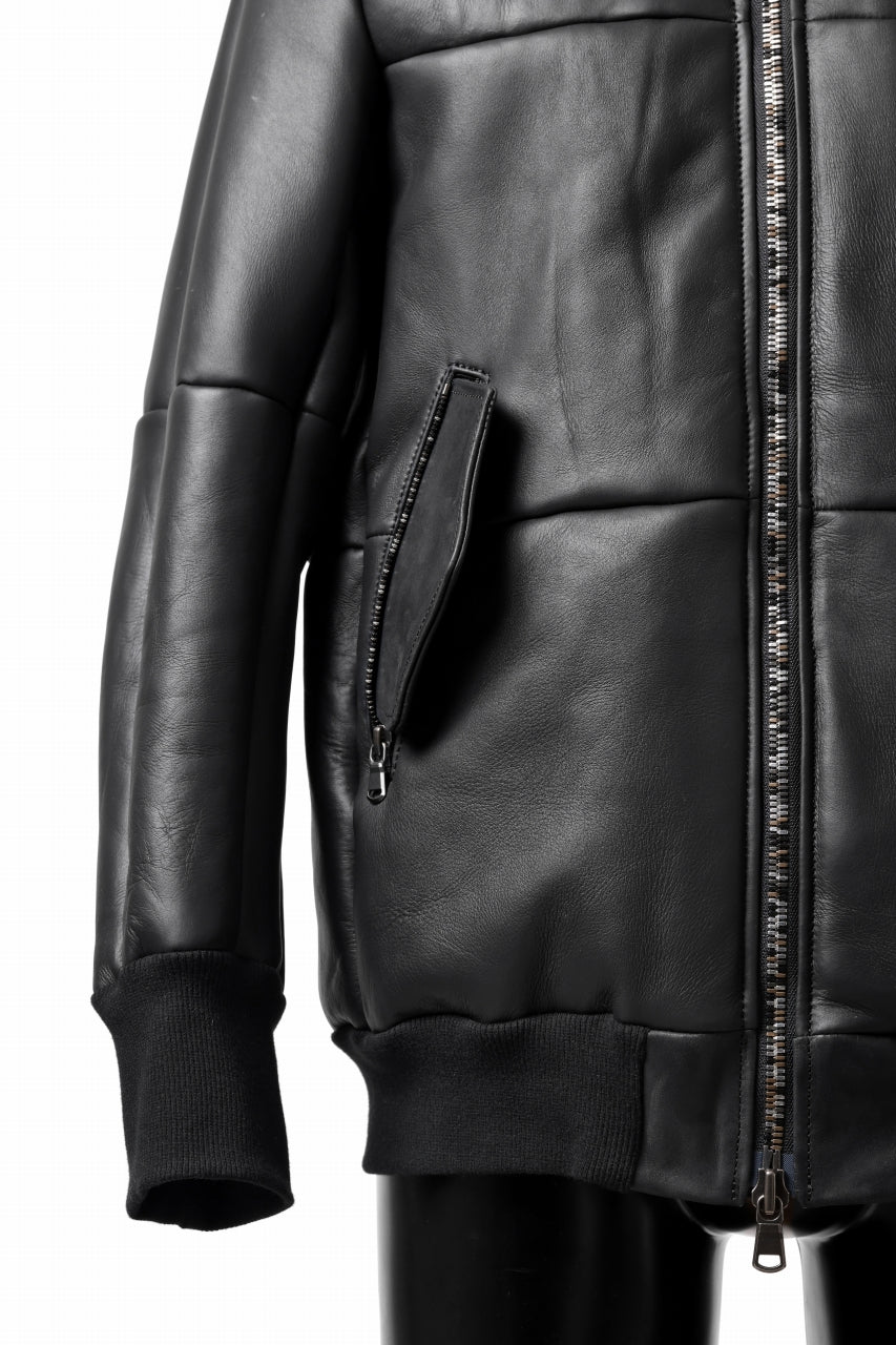 ierib exclusive ma-1 bomber jacket / toskana sheep shearling mouton (BLACK x BLACK) - Image 10