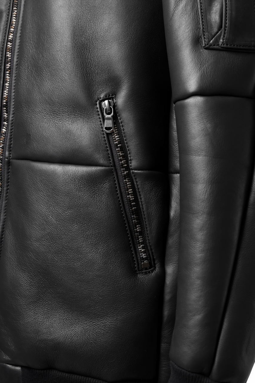 ierib exclusive ma-1 bomber jacket / toskana sheep shearling mouton (BLACK x BLACK) - Image 11