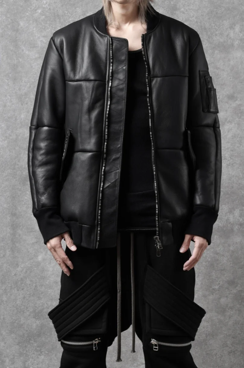 ierib exclusive ma-1 bomber jacket / toskana sheep shearling mouton (BLACK x BLACK) - Image 23