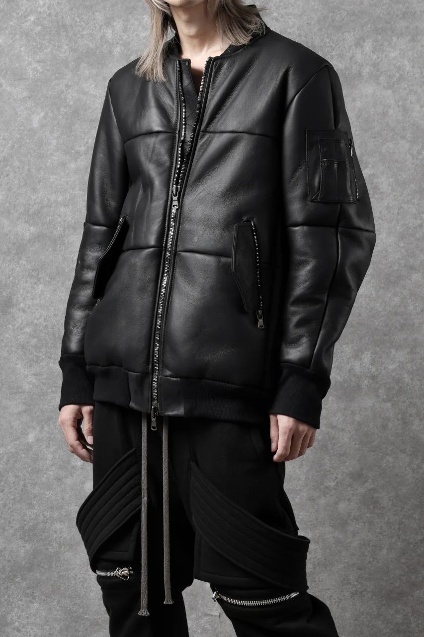 ierib exclusive ma-1 bomber jacket / toskana sheep shearling mouton (BLACK x BLACK) - Image 31