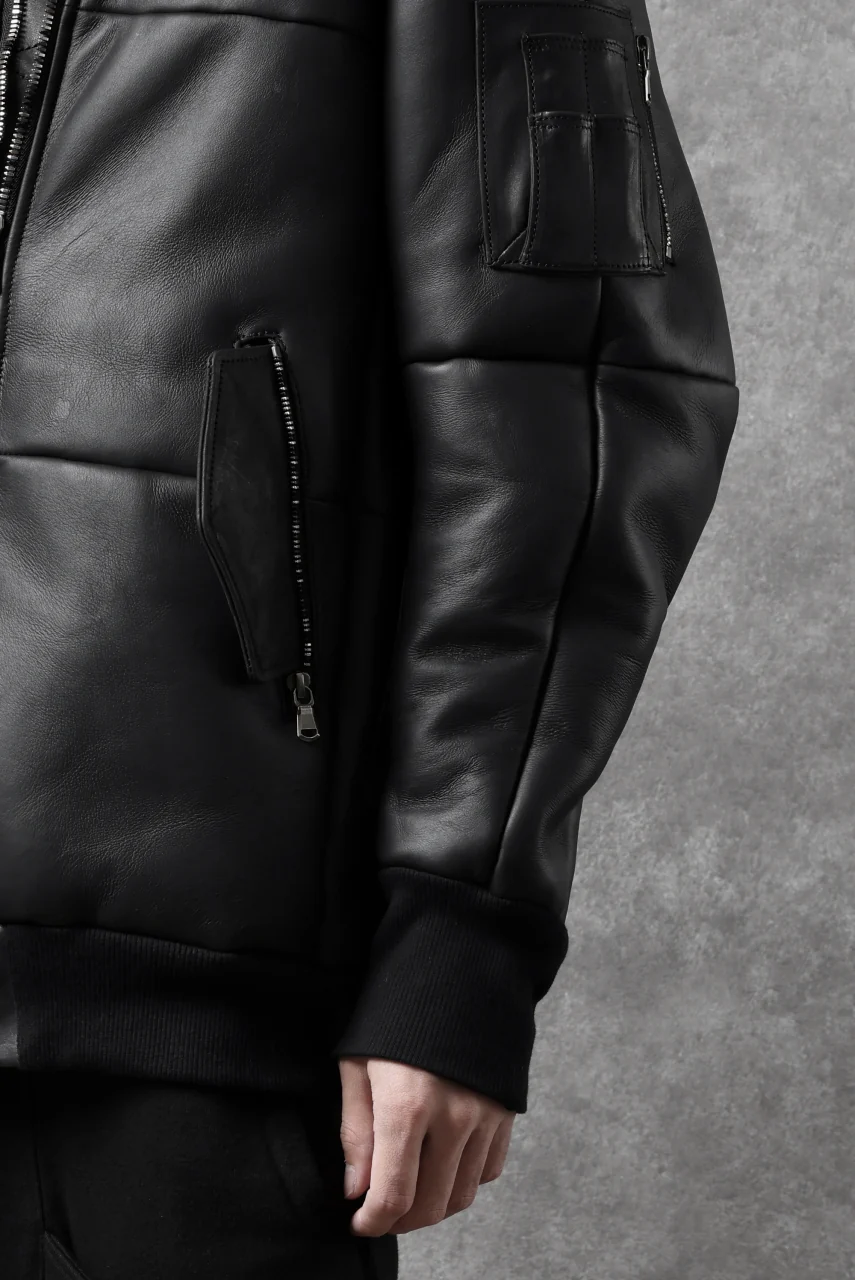 ierib exclusive ma-1 bomber jacket / toskana sheep shearling mouton (BLACK x BLACK) - Image 35