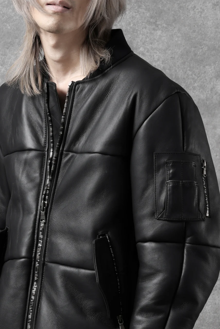 ierib exclusive ma-1 bomber jacket / toskana sheep shearling mouton (BLACK x BLACK) - Image 36