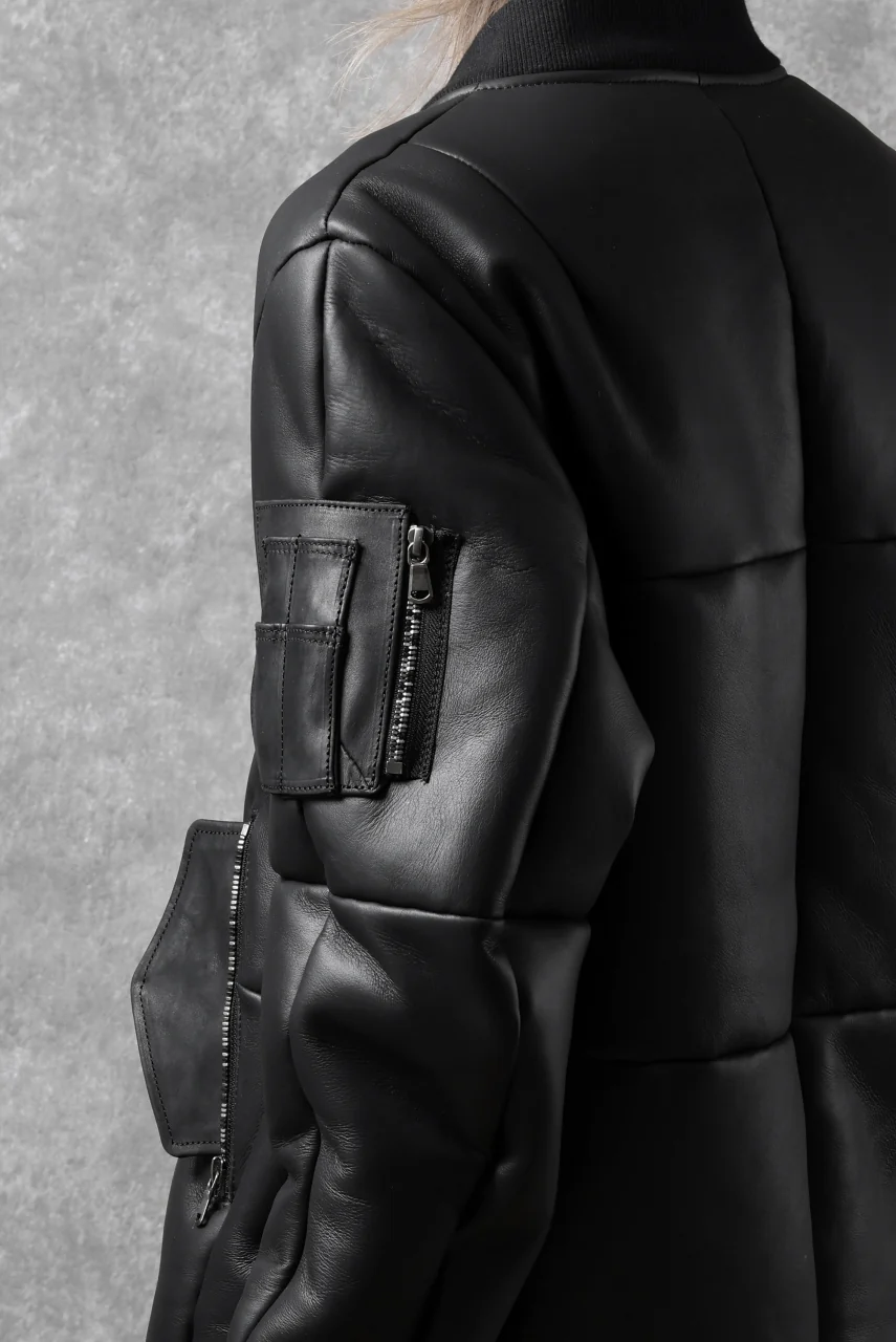 ierib exclusive ma-1 bomber jacket / toskana sheep shearling mouton (BLACK x BLACK) - Image 44