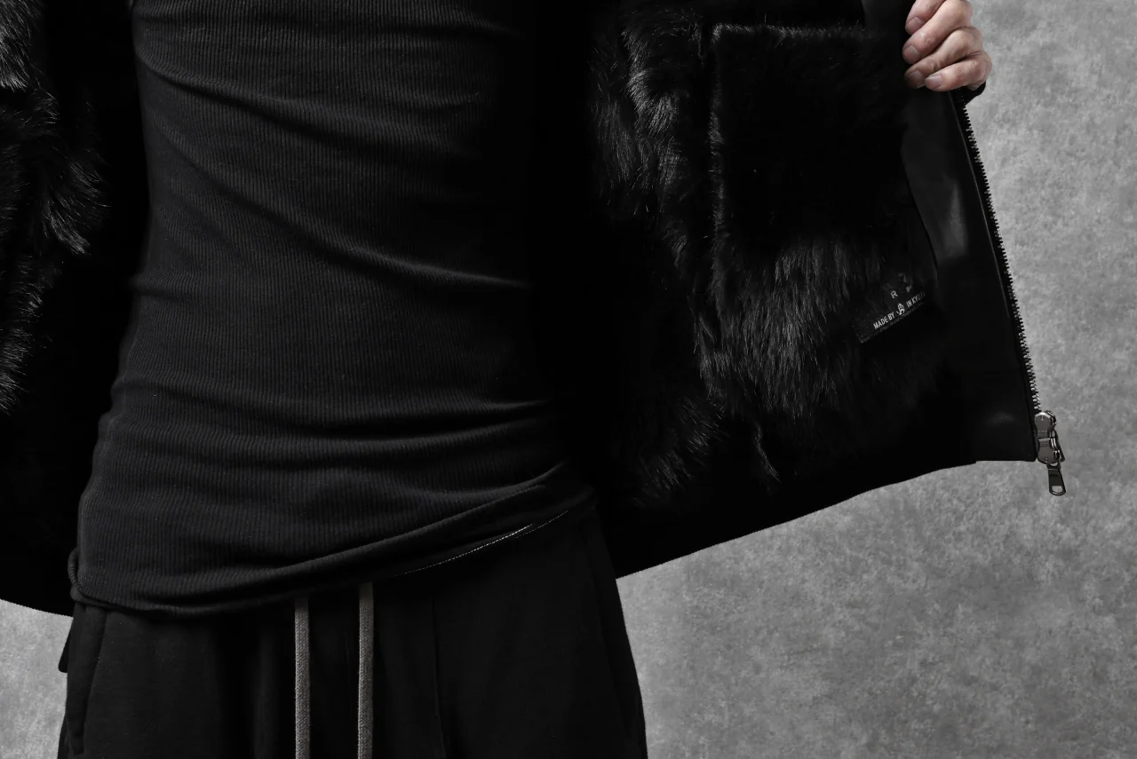 ierib exclusive ma-1 bomber jacket / toskana sheep shearling mouton (BLACK x BLACK) - Image 48