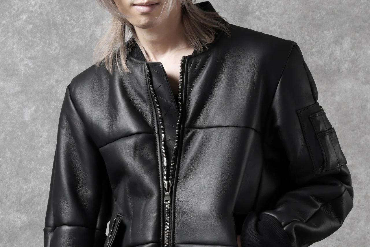 ierib exclusive ma-1 bomber jacket / toskana sheep shearling mouton (BLACK x BLACK) - Image 49