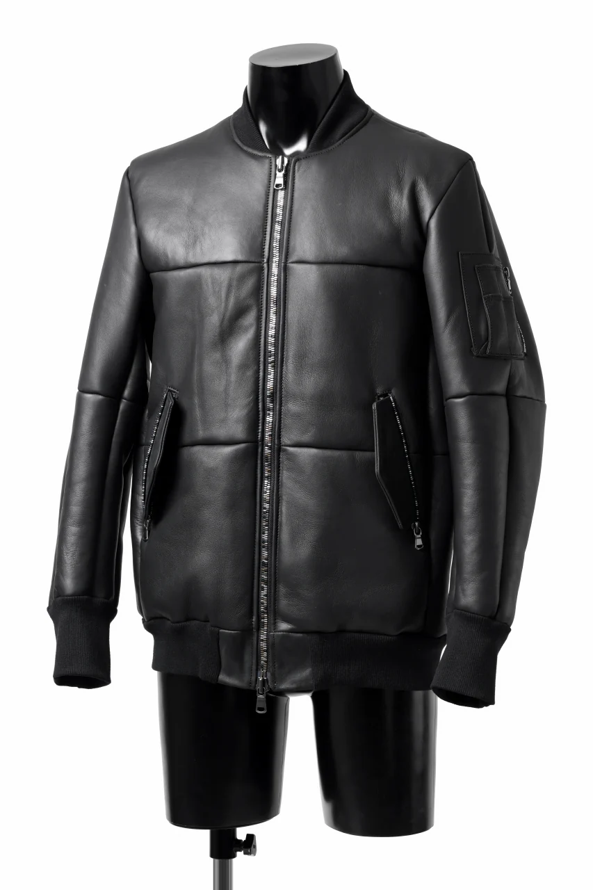 ierib exclusive ma-1 bomber jacket / toskana sheep shearling mouton (BLACK x BLACK) - Image 6