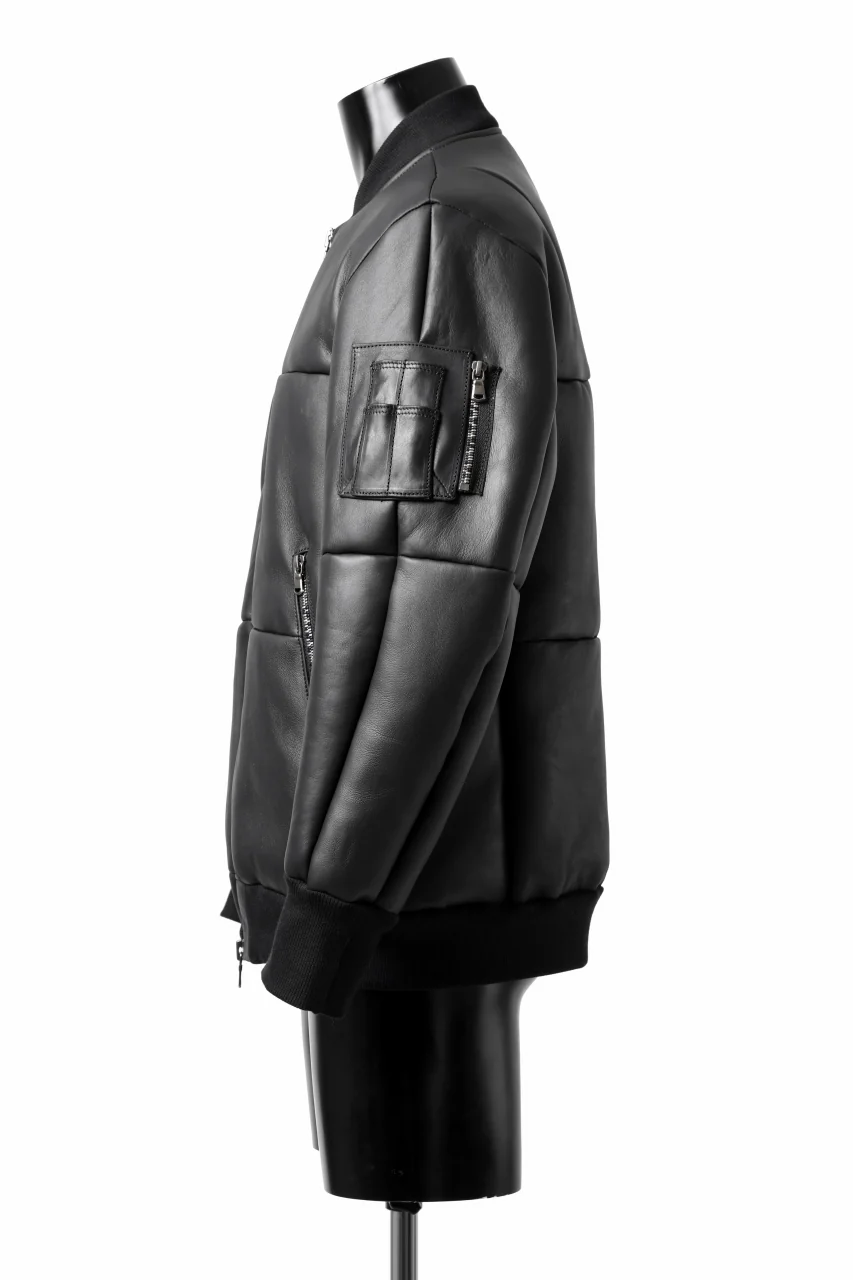 ierib exclusive ma-1 bomber jacket / toskana sheep shearling mouton (BLACK x BLACK) - Image 7