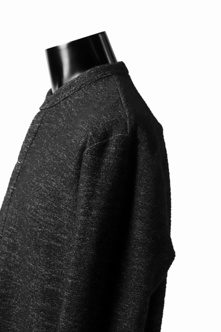 ierib MINIMAL SHIRT / COMPRESSED PILE KNIT (BLACK) - Image 13