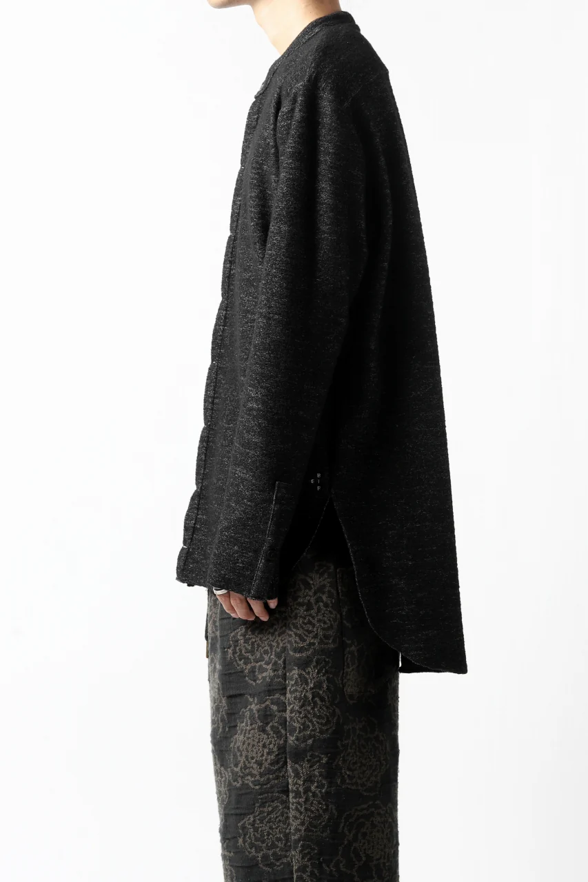 ierib MINIMAL SHIRT / COMPRESSED PILE KNIT (BLACK) - Image 20