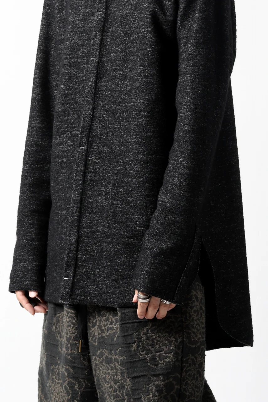 ierib MINIMAL SHIRT / COMPRESSED PILE KNIT (BLACK) - Image 23