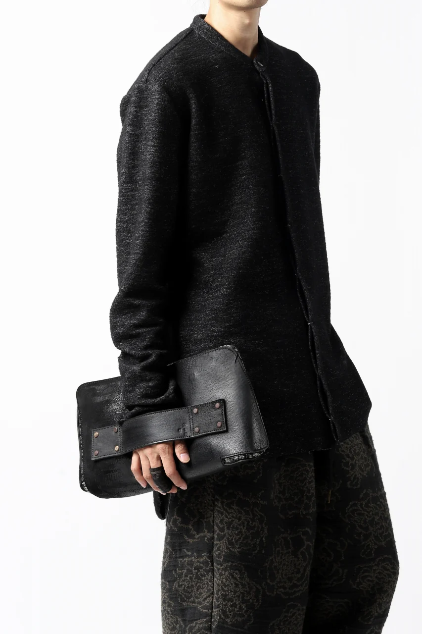 ierib MINIMAL SHIRT / COMPRESSED PILE KNIT (BLACK) - Image 24