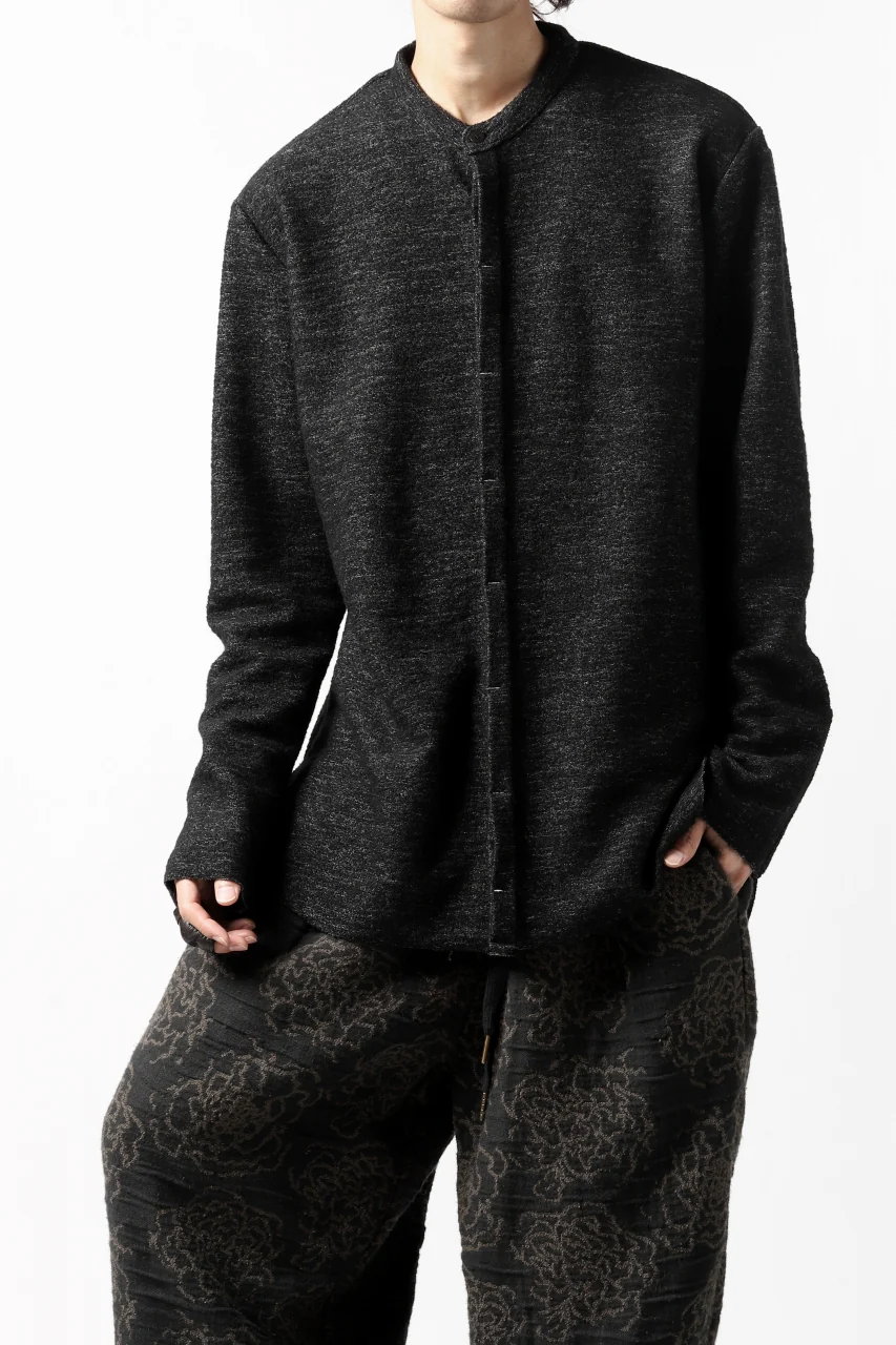 ierib MINIMAL SHIRT / COMPRESSED PILE KNIT (BLACK) - Image 3