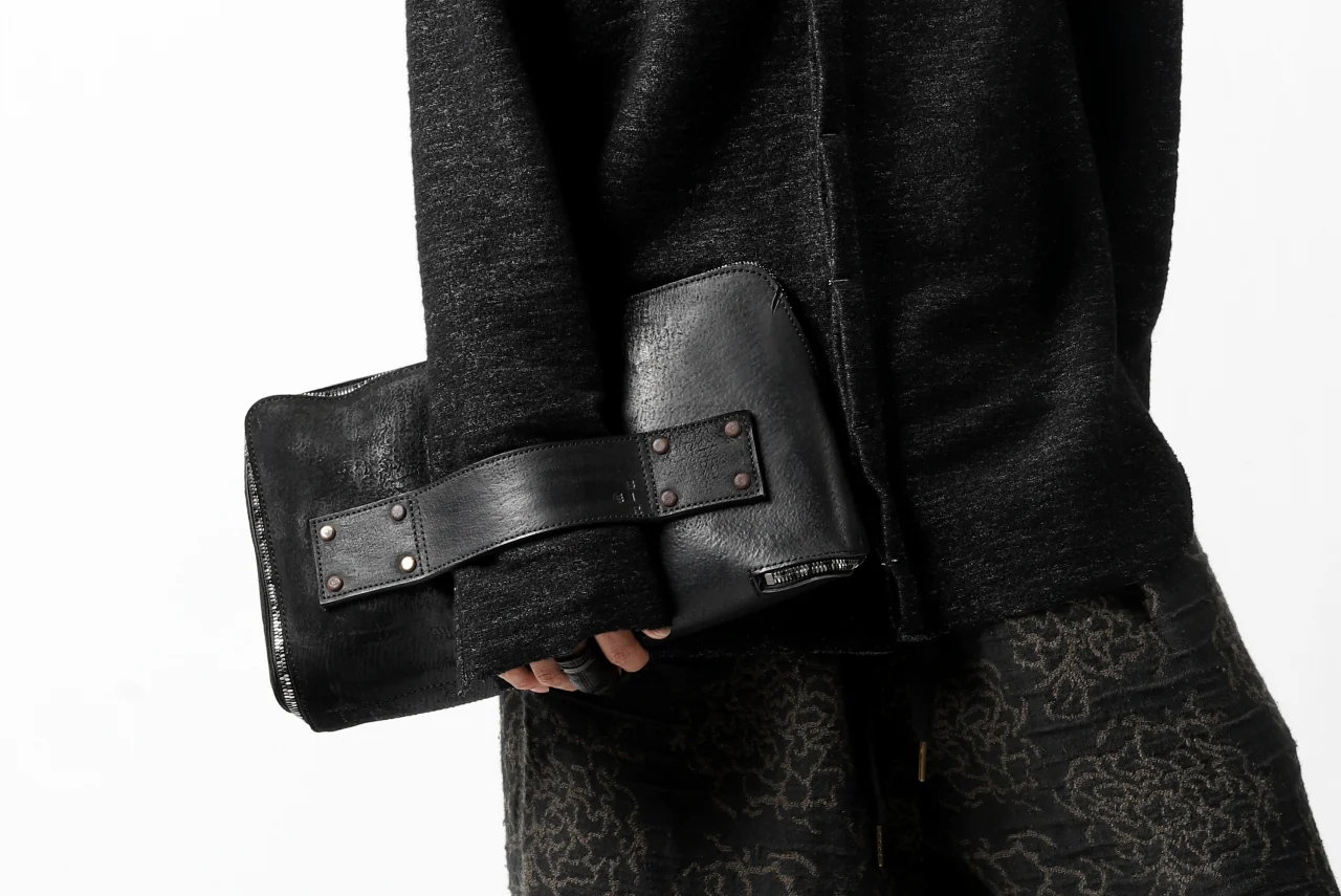 ierib MINIMAL SHIRT / COMPRESSED PILE KNIT (BLACK) - Image 34