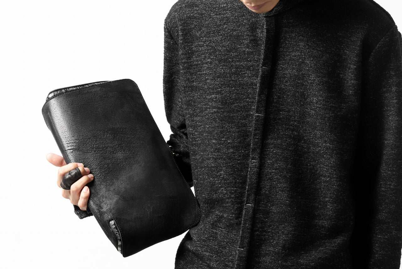 ierib MINIMAL SHIRT / COMPRESSED PILE KNIT (BLACK) - Image 37