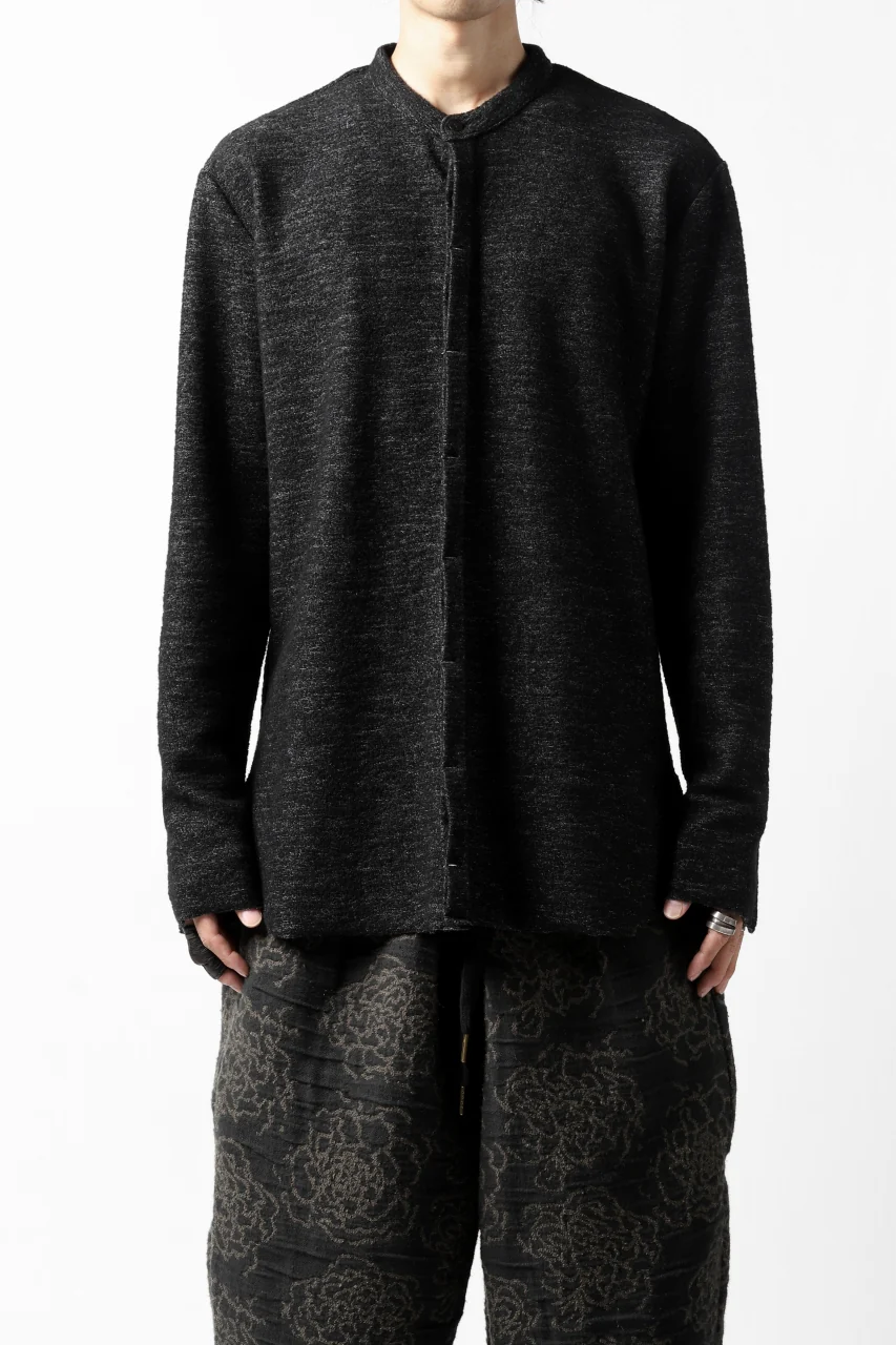 ierib MINIMAL SHIRT / COMPRESSED PILE KNIT (BLACK) - Image 6