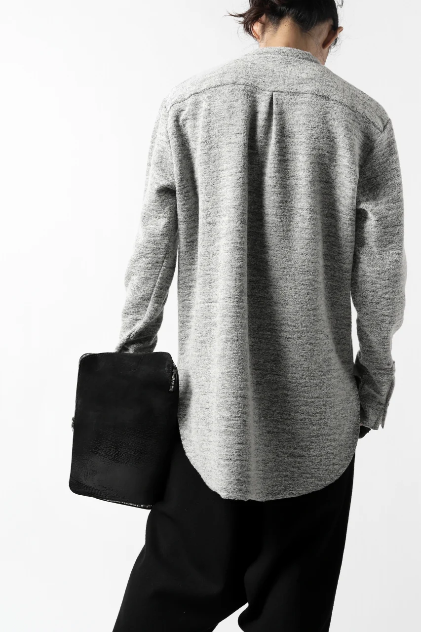 ierib MINIMAL SHIRT / COMPRESSED PILE KNIT (GREY) - Image 23