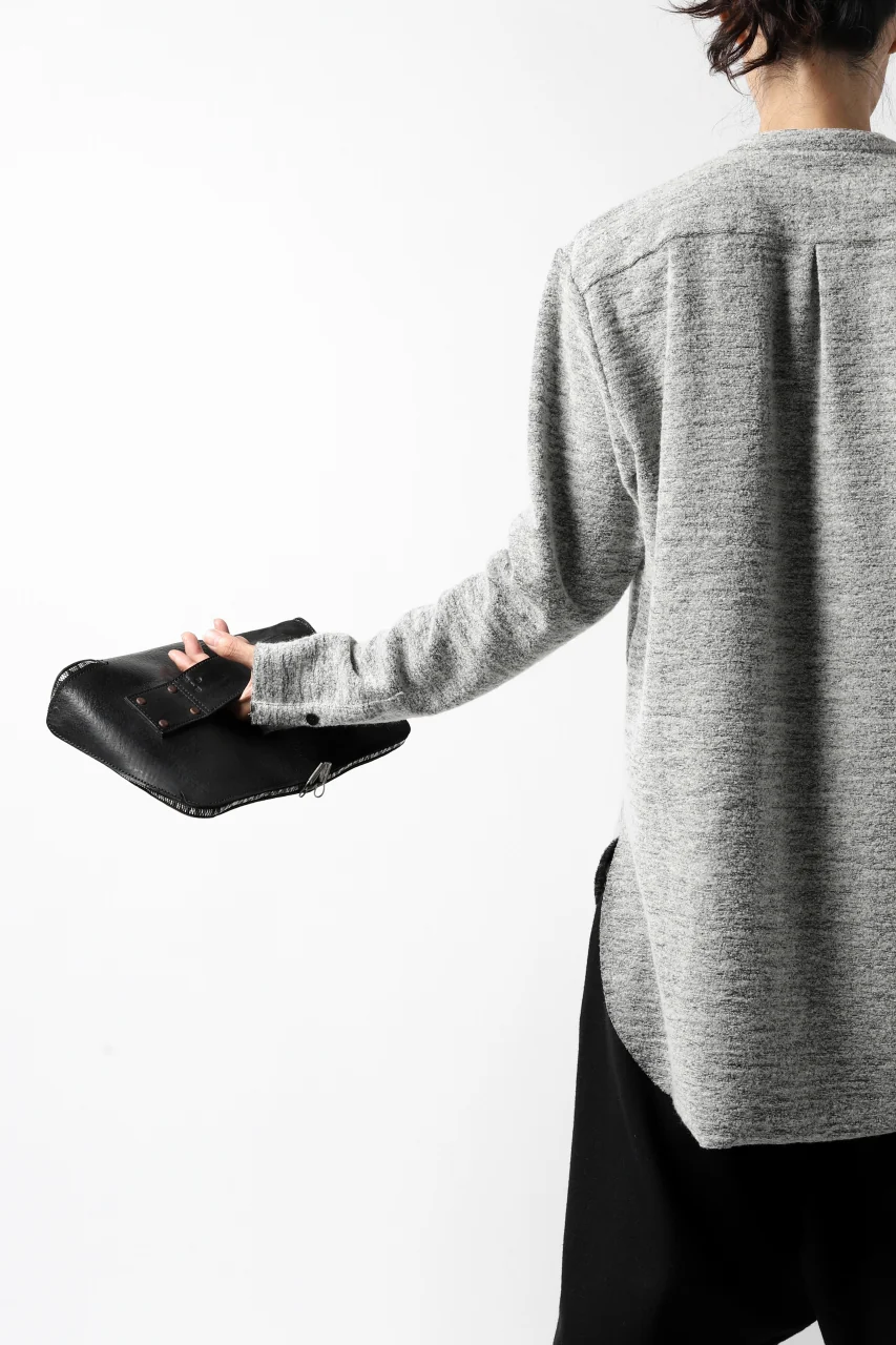 ierib MINIMAL SHIRT / COMPRESSED PILE KNIT (GREY) - Image 24