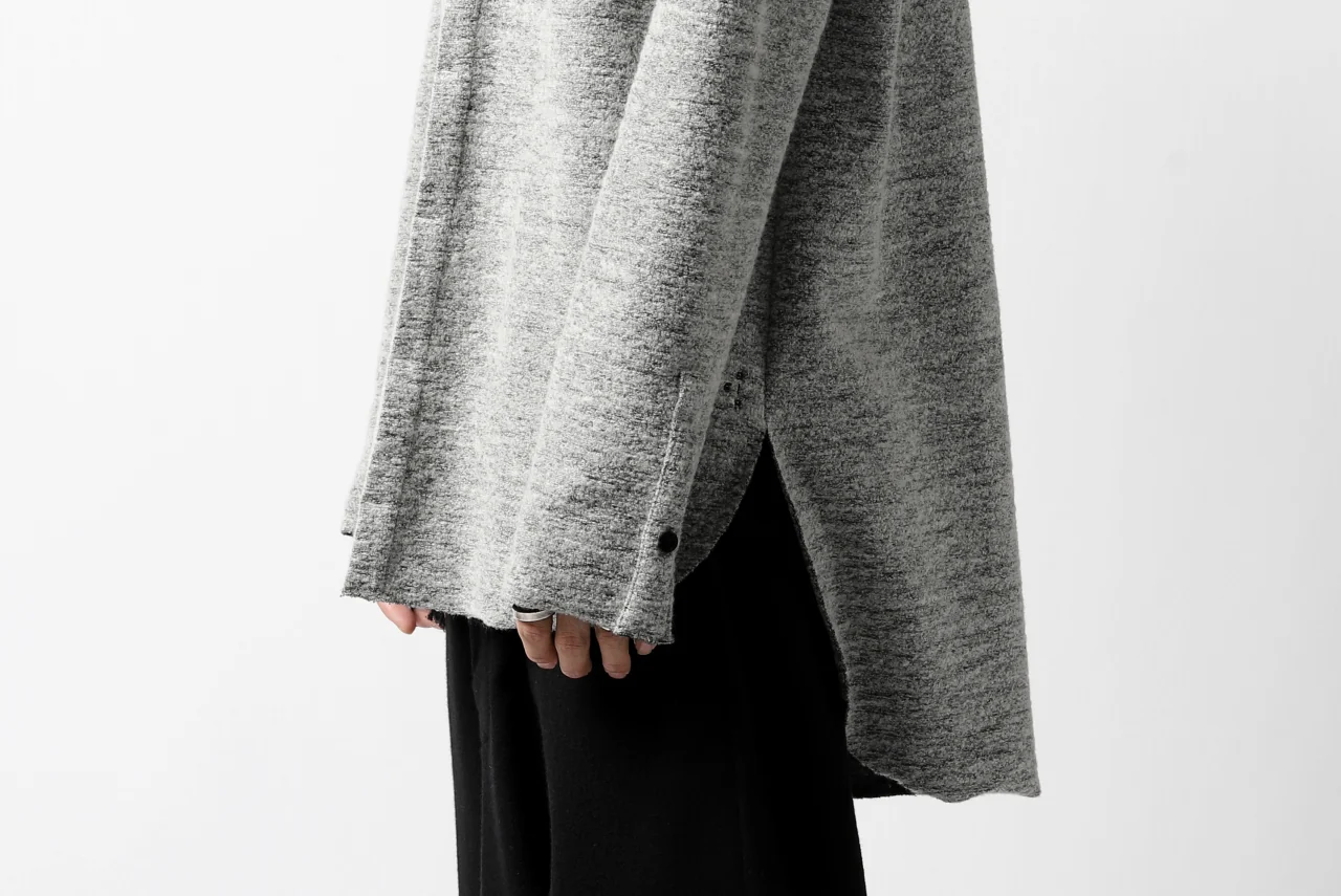 ierib MINIMAL SHIRT / COMPRESSED PILE KNIT (GREY) - Image 34