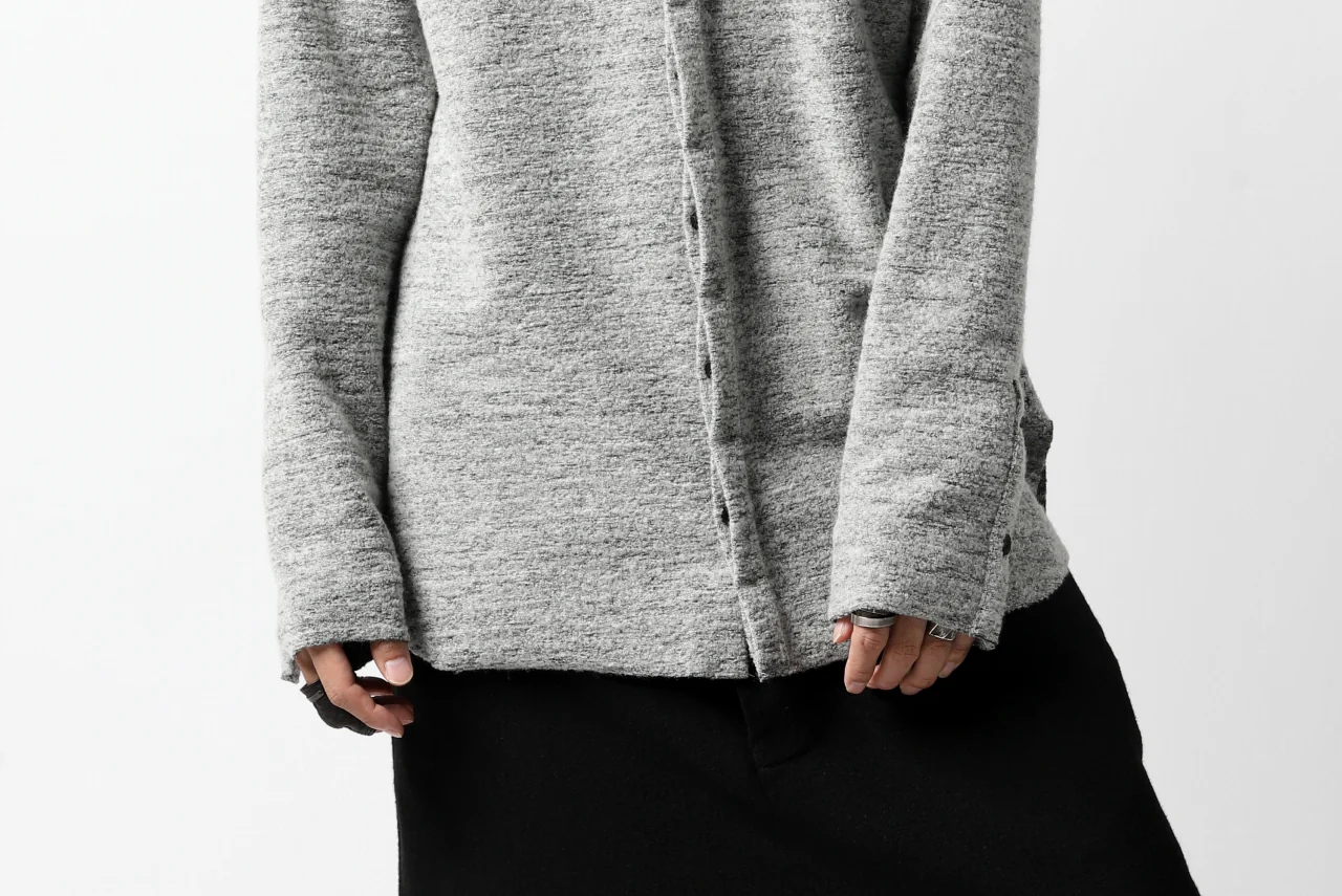 ierib MINIMAL SHIRT / COMPRESSED PILE KNIT (GREY) - Image 35