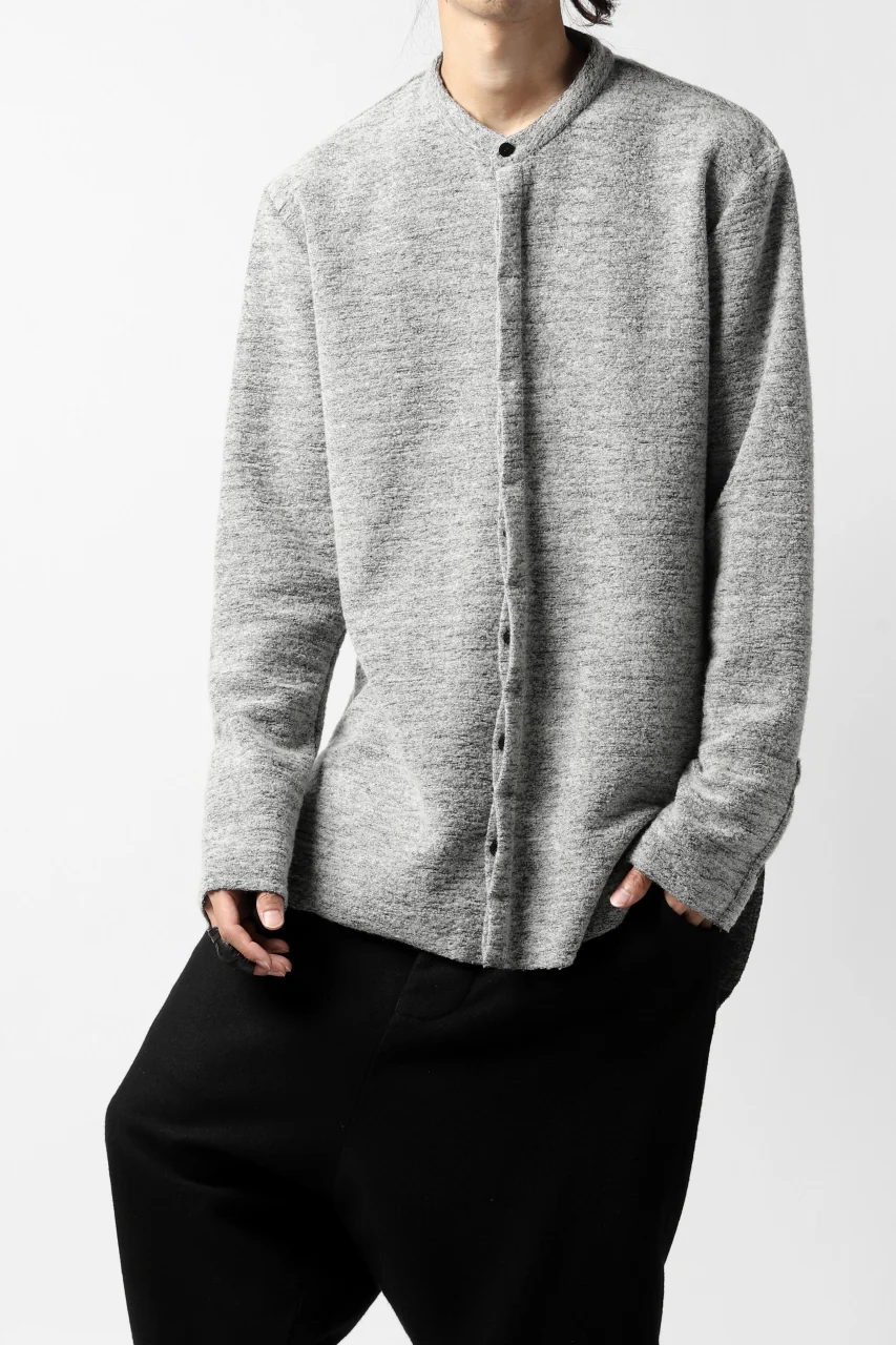 ierib MINIMAL SHIRT / COMPRESSED PILE KNIT (GREY) - Image 4