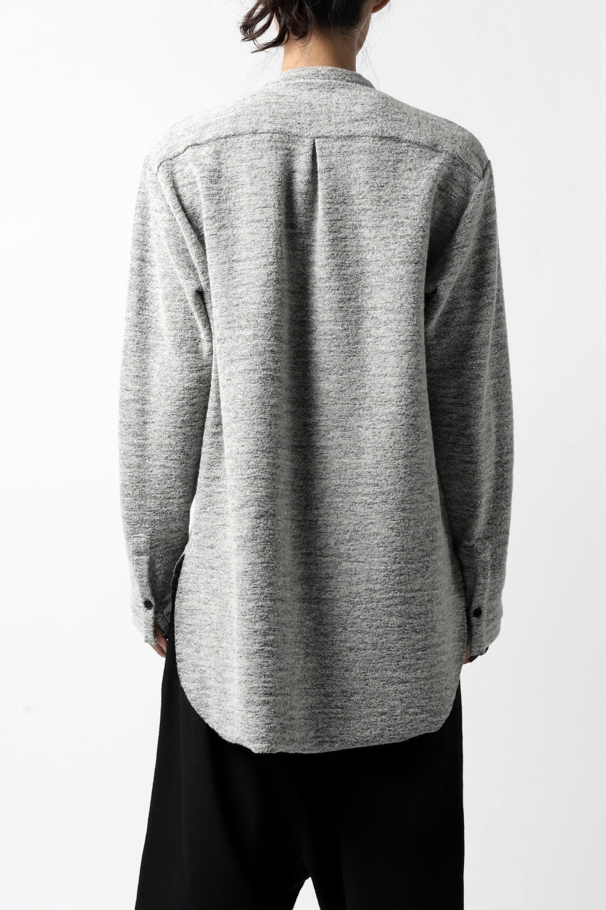 ierib MINIMAL SHIRT / COMPRESSED PILE KNIT (GREY) - Image 6