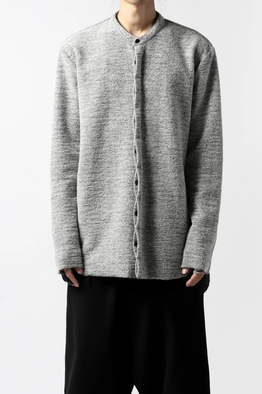 ierib MINIMAL SHIRT / COMPRESSED PILE KNIT (GREY) - Image 7