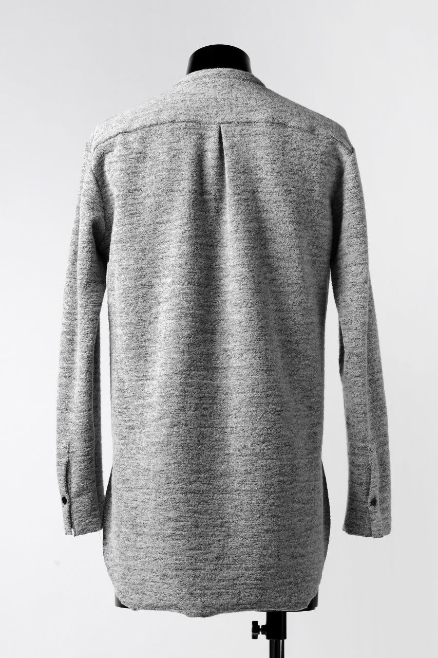 ierib MINIMAL SHIRT / COMPRESSED PILE KNIT (GREY) - Image 9