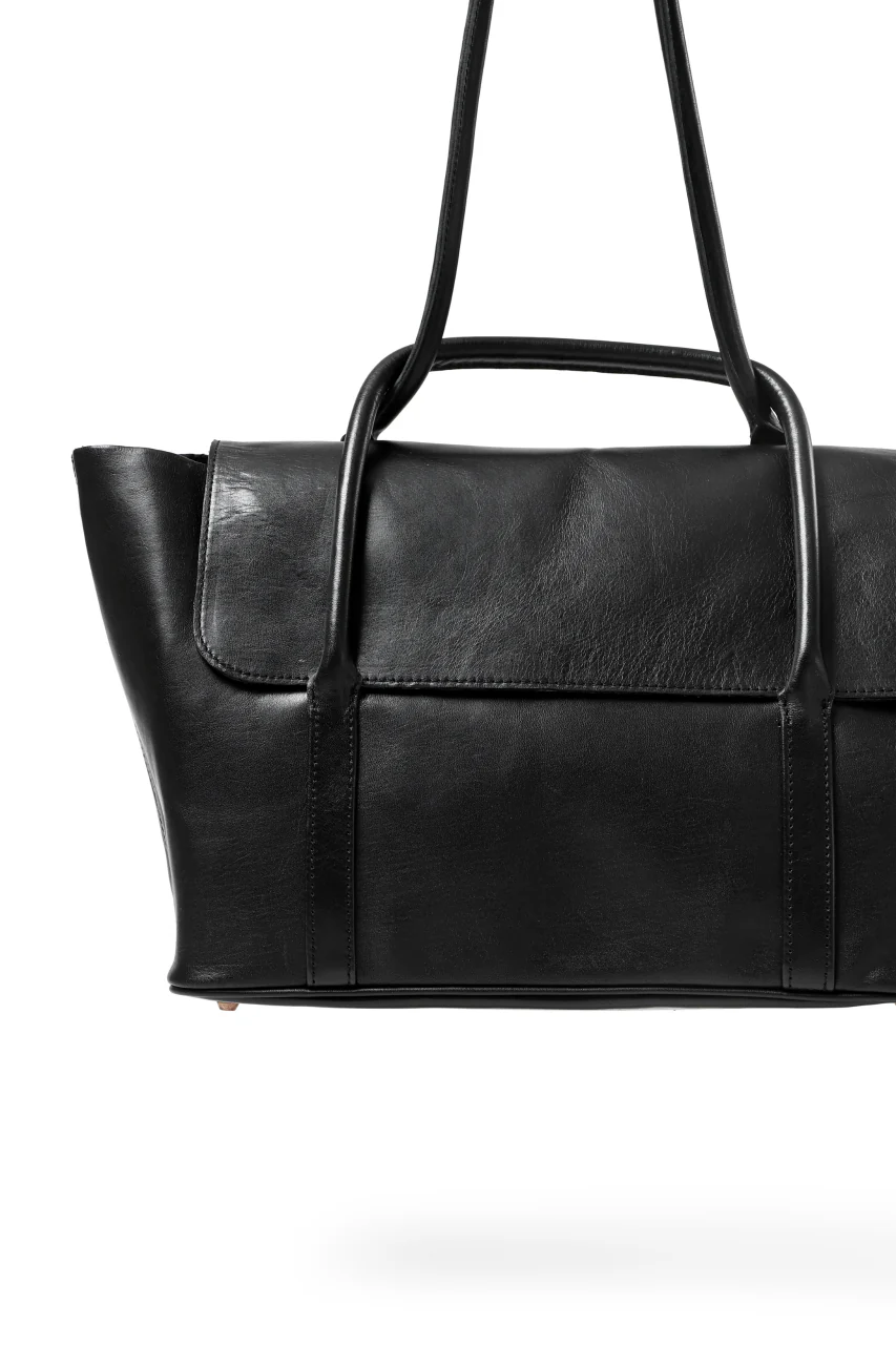 ierib ONE SHOULDER BOSTON BAG #2 / smooth horse leather (BLACK) - Image 10