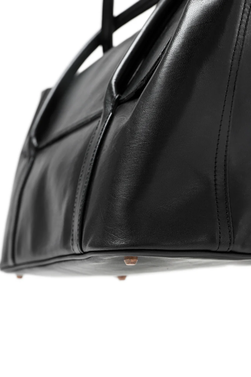 ierib ONE SHOULDER BOSTON BAG #2 / smooth horse leather (BLACK) - Image 16