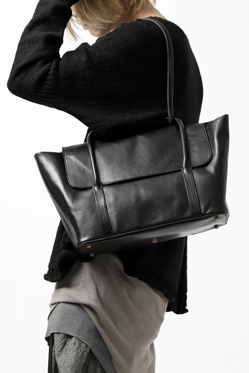 ierib ONE SHOULDER BOSTON BAG #2 / smooth horse leather (BLACK) - Image 26