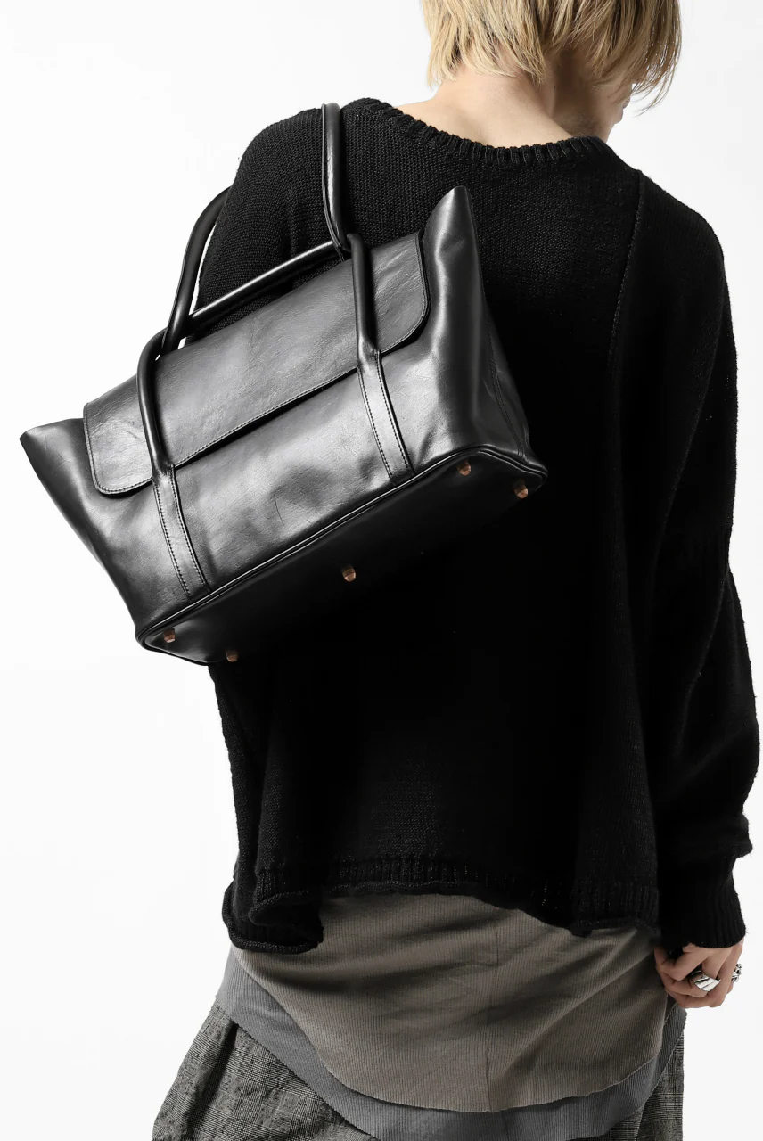 ierib ONE SHOULDER BOSTON BAG #2 / smooth horse leather (BLACK) - Image 27