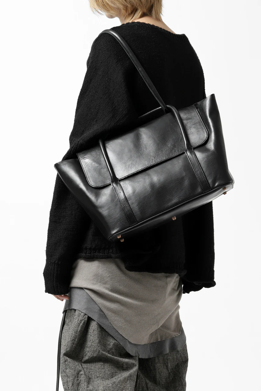 ierib ONE SHOULDER BOSTON BAG #2 / smooth horse leather (BLACK) - Image 28