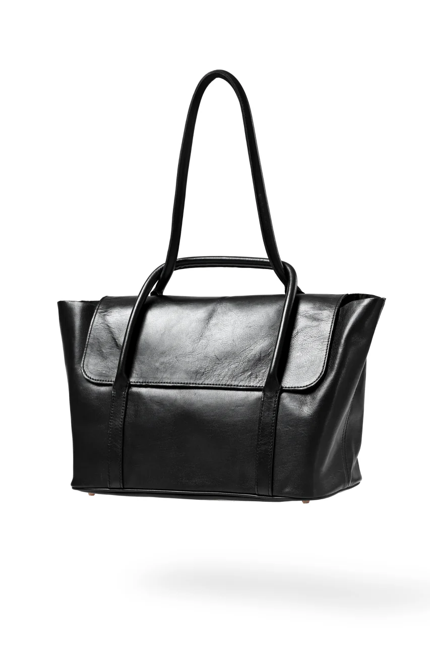 ierib ONE SHOULDER BOSTON BAG #2 / smooth horse leather (BLACK) - Image 3