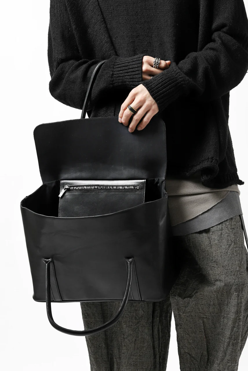 ierib ONE SHOULDER BOSTON BAG #2 / smooth horse leather (BLACK) - Image 36