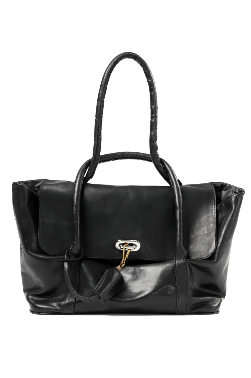 ierib ONE SHOULDER BOSTON BAG / smooth horse leather (BLACK)